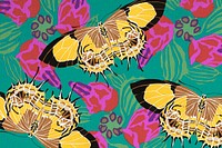 Vintage butterfly patterned background, E.A. Séguy's famous artwork, remixed by rawpixel.