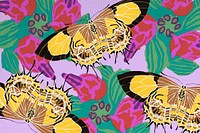 Vintage butterfly patterned background, E.A. S&eacute;guy's famous artwork, remixed by rawpixel.