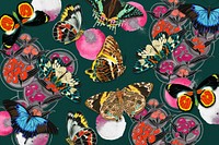 Vintage butterfly patterns background, E.A. S&eacute;guy's famous artwork, remixed by rawpixel.