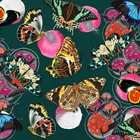 Vintage butterfly patterns background, E.A. Séguy's famous artwork, remixed by rawpixel.