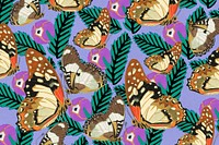 Exotic butterfly patterned background, E.A. Séguy's vintage illustration, remixed by rawpixel.