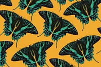 E.A. Séguy's butterfly patterned background, yellow design, remixed by rawpixel.