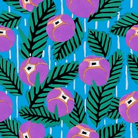 Purple flower patterned background, E.A. Séguy's vintage illustration, remixed by rawpixel.