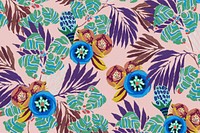 Exotic botanical patterned background, vintage illustration, remixed from the artwork of E.A. Séguy.