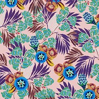 Exotic botanical patterned background, vintage illustration, remixed from the artwork of E.A. Séguy.