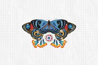 Vintage butterfly background, grid pattern, remixed from the artwork of E.A. Séguy.