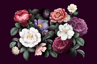 Aesthetic vintage flower collage element, botanical illustration