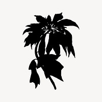 Flower silhouette collage element illustration vector