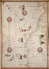 Portolan atlas of the Mediterranean Sea, western Europe, and the northwest coast of Africa: Central Mediterranean (ca. 1590) by Joan Oliva.