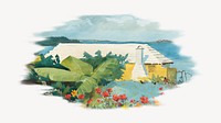 Flower garden, vintage bungalow illustration by Winslow Homer. Remixed by rawpixel.