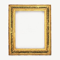 Vintage gold frame collage element psd. Remixed by rawpixel.