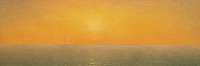 Vintage sunset sea background, painting by John Frederick Kensett. Remixed by rawpixel.