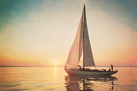 Sailboat sunset background. Remixed by rawpixel.