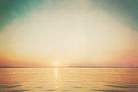 Summer sunset ocean background, vintage illustration. Remixed by rawpixel.