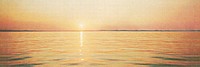 Summer sunset ocean background, vintage illustration. Remixed by rawpixel.