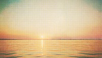 Summer sunset ocean background, vintage illustration. Remixed by rawpixel.