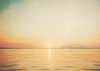 Summer sunset ocean background, vintage illustration. Remixed by rawpixel.