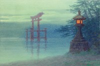 Vintage Japanese lantern background, vintage illustration by Yoshihiko Ito. Remixed by rawpixel.