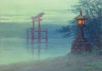 Vintage Japanese lantern background, vintage illustration by Yoshihiko Ito. Remixed by rawpixel.