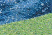 Blue oil painting background, green border by Alexej von Jawlensky. Remixed by rawpixel.