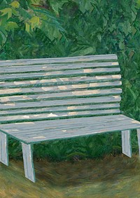 Vintage garden bench background, illustration by Edvard Weie. Remixed by rawpixel.