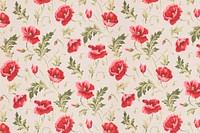 Pink flower patterned background, vintage illustration by William H. Gledhill. Remixed by rawpixel.