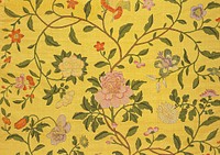 Vintage flower patterned background, yellow design. Remixed by rawpixel.