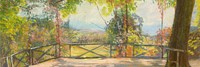 Vintage park background, vintage nature painting by Laszlo Mednyanszky. Remixed by rawpixel.