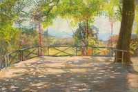 Vintage park background, vintage nature painting by Laszlo Mednyanszky. Remixed by rawpixel.