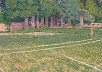Tennis at Hertingfordbury background, vintage illustration by Spencer Frederick Gore. Remixed by rawpixel.
