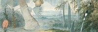 Coconut tree landscape background, vintage nature illustration by Samuel Daniell. Remixed by rawpixel.