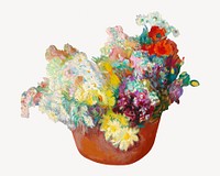Potted colorful flowers, vintage illustration by Magnus Enckell. Remixed by rawpixel.