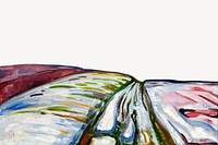 Edvard Munch's Field in Snow, abstract landscape border. Remixed by rawpixel.