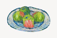 Fruit plate still life, vintage illustration by Alexej von Jawlensky.. Remixed by rawpixel.