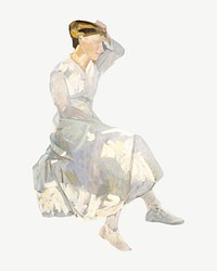 Victorian woman, vintage illustration psd by Edvard Weie. Remixed by rawpixel.