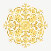 Gold ornate flower emblem psd. Remixed by rawpixel.