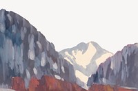 Rock mountain landscape border, vintage illustration by Zolo Palugyay. Remixed by rawpixel.