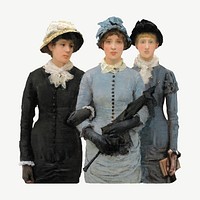 Victorian women's fashion, vintage illustration psd by George Clausen. Remixed by rawpixel.