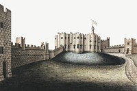 Vintage castle illustration psd by William Beilby. Remixed by rawpixel.