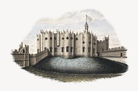 Vintage castle illustration by William Beilby. Remixed by rawpixel.