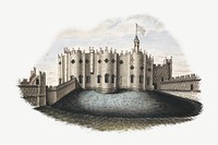 Vintage castle illustration psd by William Beilby. Remixed by rawpixel.