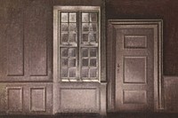 Moonlight, Strandgade 30, vintage window painting by Vilhelm Hammersh&oslash;i. Remixed by rawpixel.