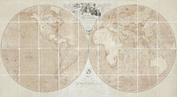 A map of the world on a globular projection : exhibiting particularly the nautical researches of Captain James Cook, F.R.S. : with all the recent discoveries to the present time (1794), vintage illustration by Aaron Arrowsmith. Original public domain image from Digital Commonwealth. Digitally enhanced by rawpixel.