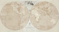 A map of the world on a globular projection : exhibiting particularly the nautical researches of Captain James Cook, F.R.S. : with all the recent discoveries to the present time (1794), vintage illustration by Aaron Arrowsmith. Original public domain image from Digital Commonwealth. Digitally enhanced by rawpixel.