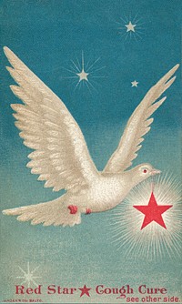 Red Star Cough Cure (1870–1900), vintage bird illustration. Original public domain image from Digital Commonwealth. Digitally enhanced by rawpixel.