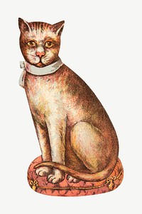 Lavine, vintage cat illustration psd. Remixed by rawpixel.