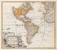 A general map of America (1746), vintage illustration by Homann Erben (Firm). Original public domain image from Digital Commonwealth. Digitally enhanced by rawpixel.