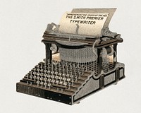 The Smith Premier typewriter (1870–1900), vintage chromolithograph. Original public domain image from Digital Commonwealth. Digitally enhanced by rawpixel.