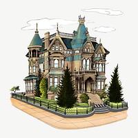 Vintage house illustration psd. Remixed by rawpixel.