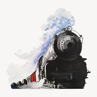 Vintage train illustration by Adolph Treidler. Remixed by rawpixel.